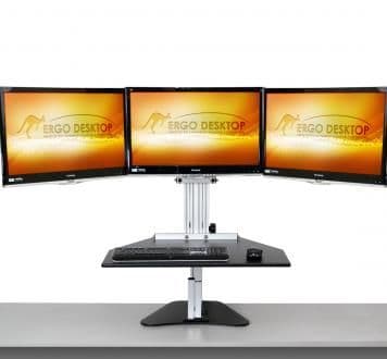 Kangaroo Tri-Elite- standing desk for 3 monitors
